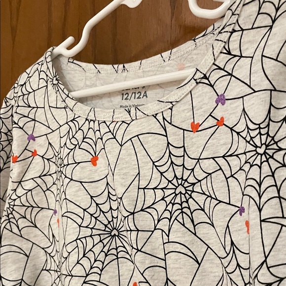 CARTERS UEC Girls Size 12 Gray and Black Spider Web Patterned Dress 🕷️ - Picture 5 of 11